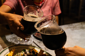 dark beer at the bar