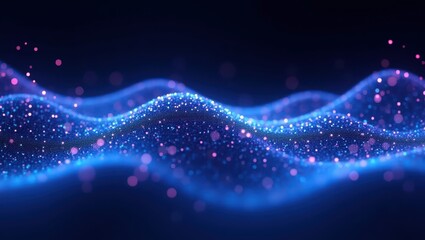 Abstract digital design with glowing particles.