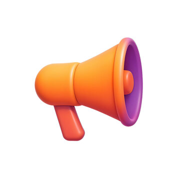 Loudspeaker Announcment Icon: A vibrant illustration of a bright orange loudspeaker, emitting sound waves, perfect for communication and announcement themes.