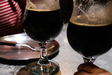 dark beer at the bar