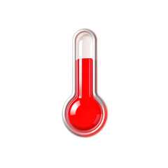 Thermometer's Heat: A visual representation of high temperature displayed in a thermometer, with a vibrant red liquid.