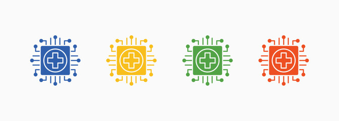 Ai Healthcare Icon Set Color Multiple Style Collection