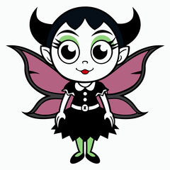 beautiful purple fairy in flight Isolated on white background.