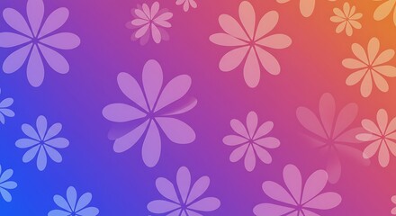 Purple and orange floral wallpaper