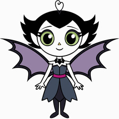 beautiful purple fairy in flight Isolated on white background.