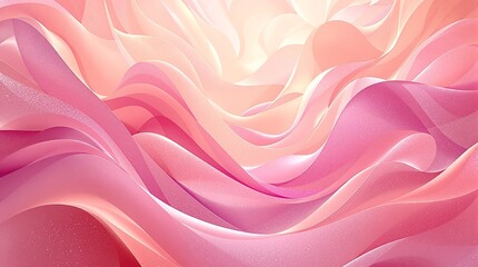 Obraz premium Flowing Pink and White Abstract Waves with Soft Lighting