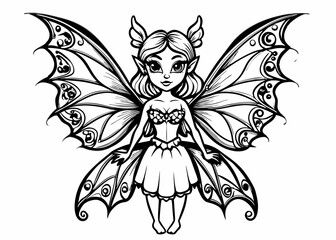 Sweet and beautiful fairy Minimalist concept vector illustration
