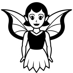 Beautiful fairy woman with wings flying. Beautiful ballerina princesses dancing on white background