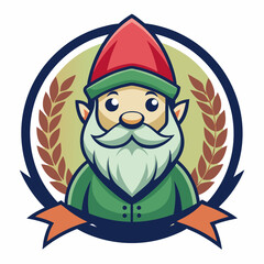 Cartoon Gnome Character minimalist mascot logo design, Icon, element vector illustration
