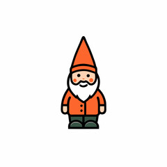 Obraz premium Happy gnome raising his arms minimalist logo, Icon, element vector illustration