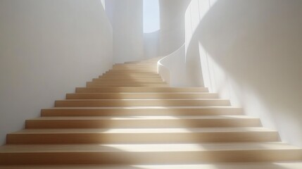 Fototapeta premium Modern, light-filled spiral staircase