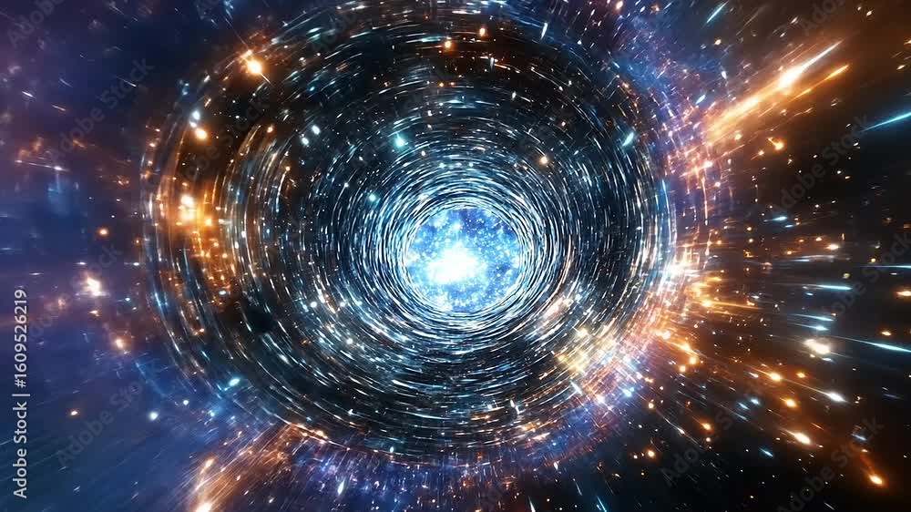 Aufkleber vivid cosmic vortex with swirling stars and light, creating a sense of depth and motion in space