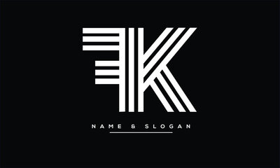 FK, KF, F, K Abstract Letters Logo Monogram
