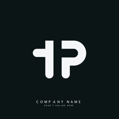 Letter Tp or Pt initial flat creative simple logo