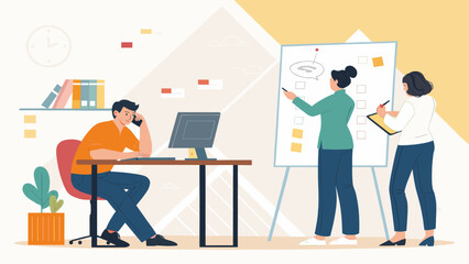 Teamwork and collaboration in a modern office setting. Perfect for website banners, presentations, and marketing materials.