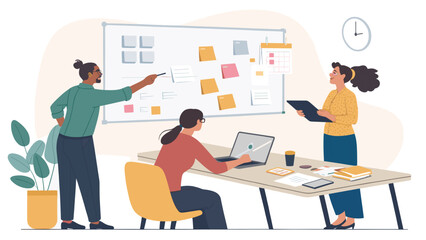 Diverse team brainstorming and collaborating on a project, perfect for website banners or presentations.