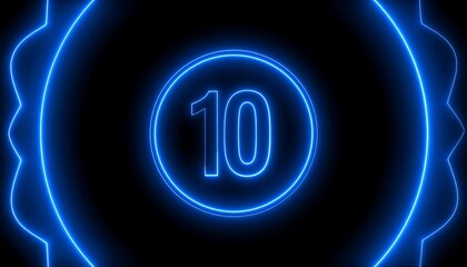 Neon blue countdown timer