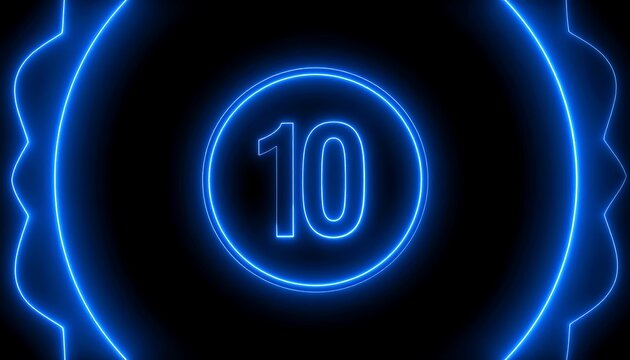 Neon blue countdown timer