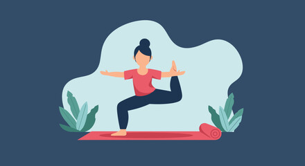 Woman practicing yoga, perfect for wellness websites and brochures.