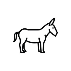 Minimalist icon a donkey side view animal