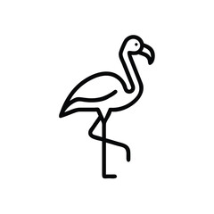 Minimalist icon a flamingo standing on one leg bird animal