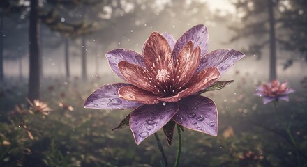 Beautiful Flower with Water Droplets