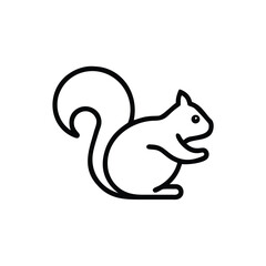 Minimalist icon a squirrel with a curled tail animal wildlife