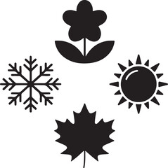 set of vector floral icons