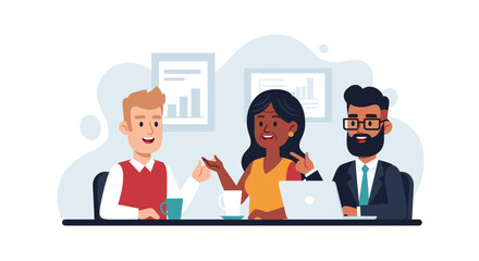 Diverse business team collaborating, ideal for websites and presentations on teamwork and innovation.