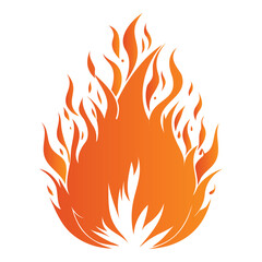 Gradient Fiery Blaze Flame Illustration with Energy Burst and Dancing Fire