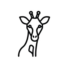 Minimalist outline a giraffe head neck animal wildlife