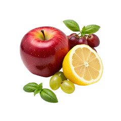 fruits on white background