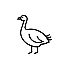 Minimalist outline a goose in profile bird animal