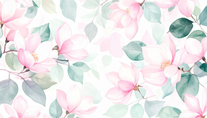 水彩風の花のイラスト背景_4