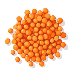 A Minimalistic 2D flat icon illustration of lentils, clean vector design, simple illustration style, isolated on a white background, modern element in vector and EPS format.