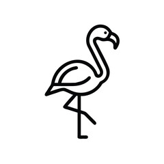 Minimalist outline icon a flamingo standing on one leg bird animal