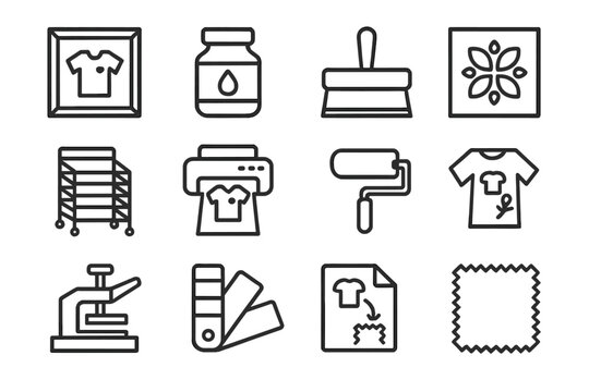 Apparel printing icons: tools for design and fabric customization