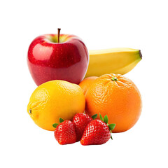 fruits on a white background
