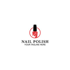 nail logo design for nail polish or brand with creative illustration
