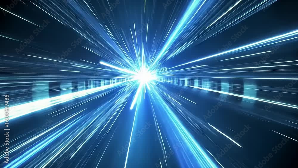 Aufkleber abstract light burst representing speed and motion in a futuristic digital environment