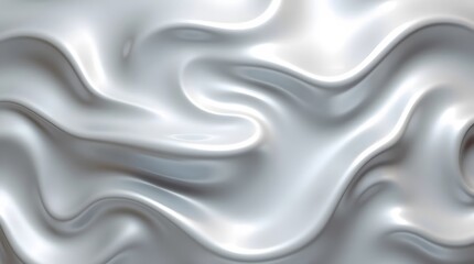 Fototapeta premium Abstract background of luxurious white or silver liquid silk. The smooth, flowing, and wavy texture creates an elegant and modern backdrop for design.