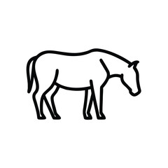 Outline a horse grazing on a animal icon