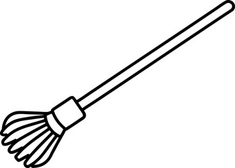 Basting Brush Line Art Illustration. Cooking Utensil Outline Icon.