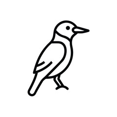 Outline icon a bird perched on a branch animal wildlife
