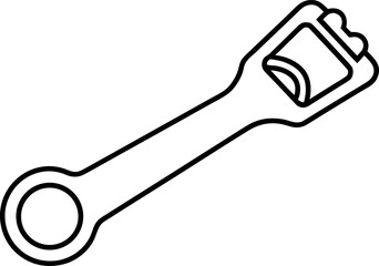 Classic Bottle Opener Line Art. Bar Tool Outline Vector Illustration.