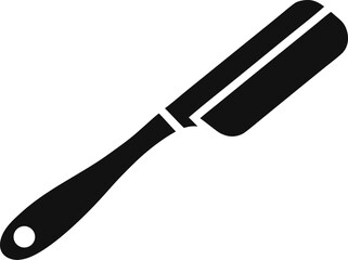 Butter Knife Silhouette Icon. Spreader Utensil Black and White Vector.