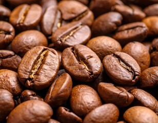 Naklejka premium Close-up of many coffee beans (1)