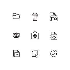Minimal Line Folder and File Action Icons – Vector UI Set