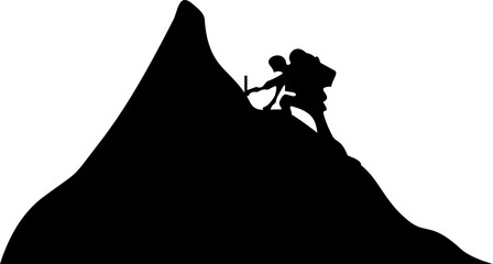Mountain Climbing Silhouette