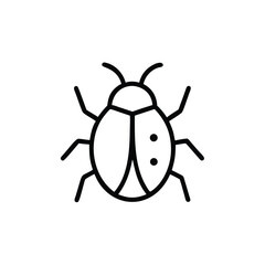 Simple line art ladybug icon with two dots insect beetle